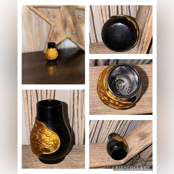 Vintage Chinese Black LAQUERWARE Gold Gilt Vanity or desk Set - Picture 2 of 15